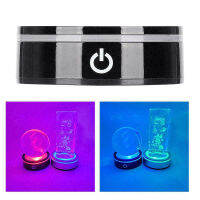 SRONTT 1ชุดฐานไฟแสดงคริสตัล USB 8ซม. เปลี่ยนหลอดไฟ LED 7สี