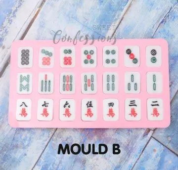 Silicone Mahjong, fundição resina epóxi Mahjong chinês, 2 peças moldes  silicone para conjunto jogos Mahjong para projetos artesanato DIY, enfeites