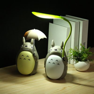 Creative Night Lights LED Cartoon Totoro Shape Lamps USB Rechargeable Reading Table Desk Lamps for Kids Gift Home Decor Novelty Night Lights