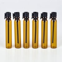 100pcs 1/2ml Empty Mini Amber Glass Small Sample Vials Perfume Bottle Laboratory Liquid Fragrance Test Tube Brown Trial Bottle