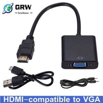 ๑﹉ HD1080P HDMI-compatible to VGA adapter converter cable For Xbox PS4 PC laptop TV box to projector display HDTV