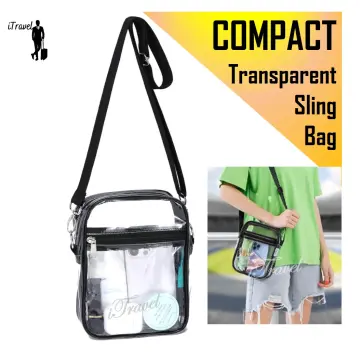 Clear Zipper Square Bag, Casual Shoulder Bag, Transparent Purse