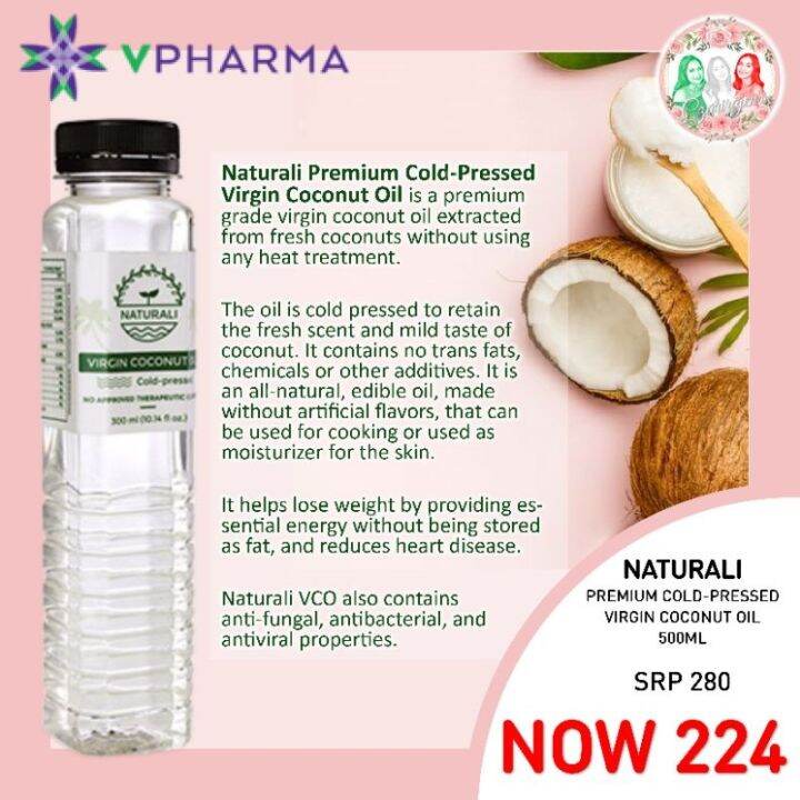 Naturali Premium ColdPressed Virgin Coconut Oil 300mL Lazada PH