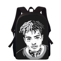 Xxxtentacion แร็ปเปอร์15 ”3D พิมพ์เด็กกระเป๋าเป้สะพายหลังกระเป๋านักเรียนประถมสำหรับหนุ่มๆสาวๆกลับแพ็คนักเรียนโรงเรียนกระเป๋าหนังสือ