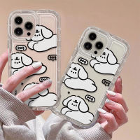 เคสโทรศัพท์มือถือ ซิลิโคน TPU นิ่ม แบบใส ลายสุนัขน่ารัก สําหรับ IPhone 14 13 12 11 Pro XS Max X XR 8 + 7 Plus