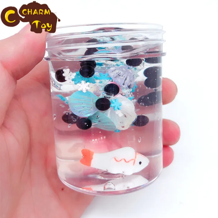 Novelty Slime Toy Crystal Squishy Fluffy Slime Mud Dream Ocean Dolphin ...