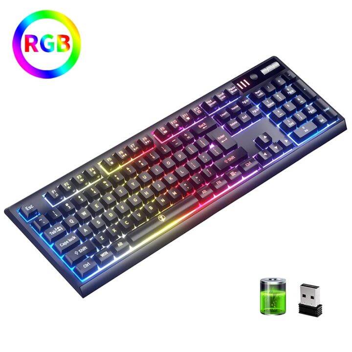 ZJFKSDYX Wireless Gaming Keyboard 2.4G Connection Supports Rechargeable ...