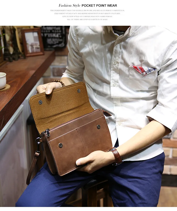 Ready Stock!! Men Clutch Bag Mens PU Hand carry Clutch Bag Long Wallet Beg  tangan