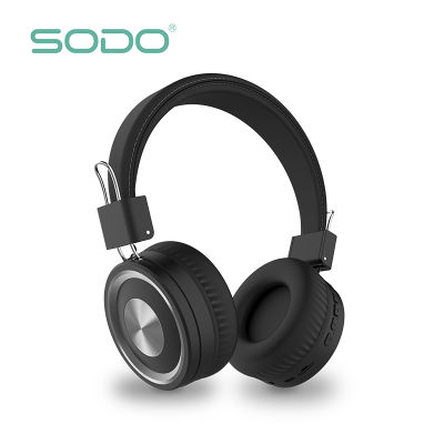 SODO 1002หูฟังไร้สายบลูทูธเข้ากันได้5.0ชุดหูฟังสเตอริโอสายหูฟังไร้สายพับเก็บได้พร้อมไมโครโฟนรองรับ Tffm