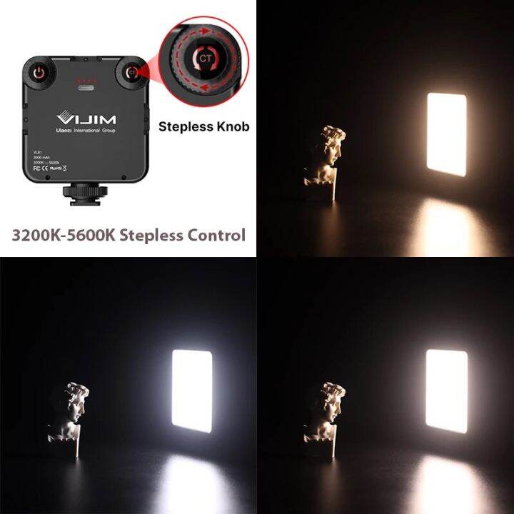 vijim-ไฟแฟลชวิดีโอ-led-vl81สำหรับกล้อง3200-5600k-850lm-6-5w-พร้อมไฟแฟลชมินิ-vlog-ขนาด3000mah-สำหรับการถ่ายภาพโคมไฟแผง