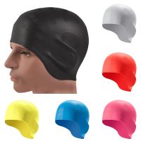 A New Unisex Ear Protection Silicone Swimming Pool Cap Adult Waterproof Swimming Cap Hot Sale