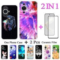 2 IN 1สำหรับ Nova 11เคสนิ่มน่ารักพร้อมหน้าจอเซรามิกสองชิ้น