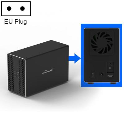 Blueendless Type-C / USB-C Interface 3.5 inch 2 Bay RAID Combination Array HDD External Enclosure