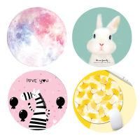 Mouse Pad, Round Cute Mouse Pad with Design, Non-Slip Rubber Base Mousepad with Stitched Edge, Waterproof Office Mouse Pad, Small Size 200x200x3mm