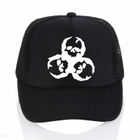 Biohazard 2023 New Outbreak Skull Walking Team print baseball cap summer mesh sports hat Versatile hat