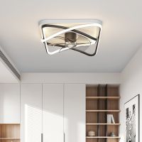 [COD] Bedroom fan modern minimalist atmosphere crystal ceiling intelligent voice Tmall book room