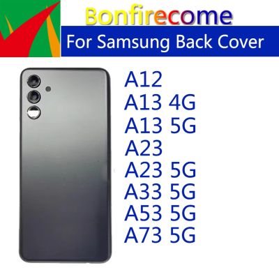 （shine electron）10ชิ้นสำหรับ Samsung Galaxy A12 A13 A23 4G A53 A33 A73 5G แบตเตอรี่ตัวเรือนฝาหลังเคสประตูหลังพร้อมการเปลี่ยนเลนส์