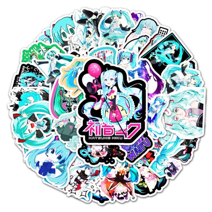 50pcs-japanese-comic-cartoon-hatsune-miku-graffiti-stickers-luggage-laptop-motorcycle-car-decoration-stickers-stickers-labels