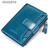 SENDEFN Casual Women Genuine Leather Wallet RFID Blocking Short Multi Function Large Capacity Zipper Coin Purse Money Clip 5191