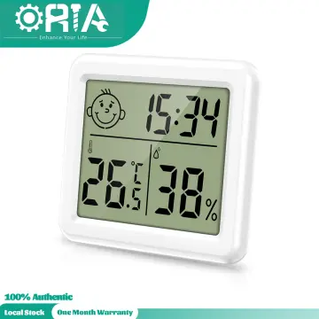 1pc Mini ABS Digital Hygrometer, Modern White Indoor Thermometer Humidity  Meter For Home