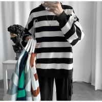 CODHaley Childe Winter New striped sweaters menswear Korean style loose trend youth inner wear ins bottoming round neck top clothes