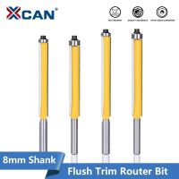 XCAN 8mm Shank Flush Trim Router Bit พร้อมแบริ่งสําหรับเครื่องตัดทังสเตนคาร์ไบด์ไม้สําหรับงานไม้