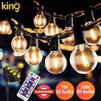 ◊ G40 Solar Remote Control Tungsten String Fairy Lights Christmas Bulb Decorate Outdoor Waterproof Patio Globe Bistro Yard Decoration