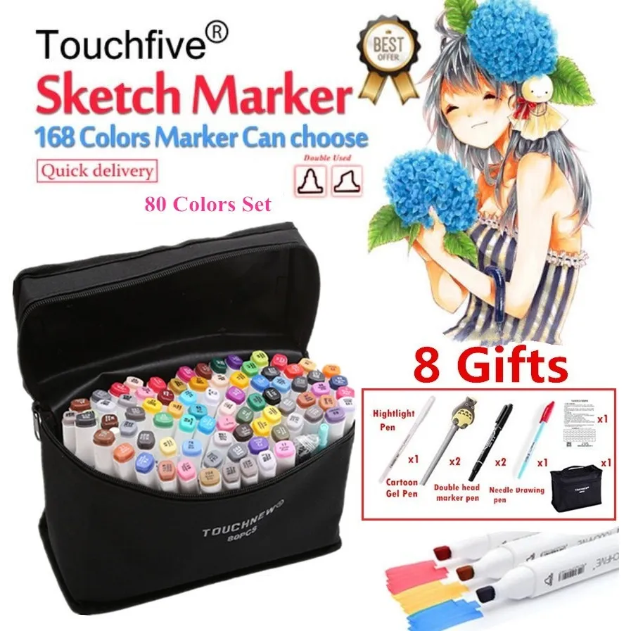 Markers Set 12/30/36/40/48/60/80 Art Markers Set Dual Head Markers Set for  Manga School Drawing Marker Pen Design Marker