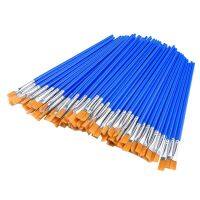 200 Pcs Flat Paint Brushes - Plastic Barrel Nylon Bristle Flat Tip Brush Small Brush for Detail Painting