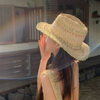 Ins Colorful Woven Womens Hats Big Brim Summer Vacation Beach Breathable Sun Hat Seaside Sun Protection Raffia Straw Jazz Caps