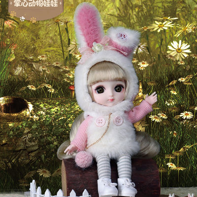 18 13 Joint 16cm High Quality Dolls Bjd Doll with Cute Animal Clothes Dress Up Dolls Feet No Magnets Toy for Girls Gift