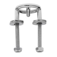 Heavy Duty Polished 316 Stainless Steel Marine Boat Water Ski Tube Tow Rope Hook Ring Bracket Transom Mount with Washer Nuts