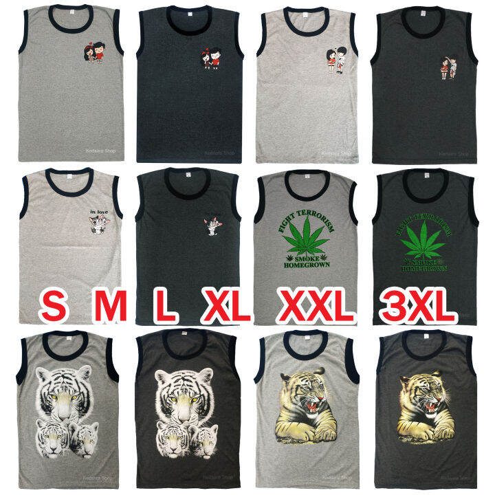 เสื้อแขนกุด-ไซส์-s-m-l-xl-xxl-3xl-เสื้อแขนกุดผู้ชาย-เสื้อแขนกุดผู้หญิง-เสื้อหน้าร้อน-เสื้อใส่นอน