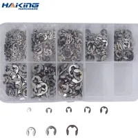 550/450 Buah/Set DIN6799 GB896 M1.5-M6 304 Baja Tahan Karat C-type Elastis Seal Snap Retainer Washer Circlip O Ring Kit