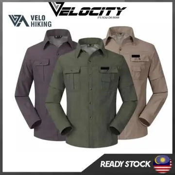 VELO HIKING Men's Shirt Quick Drying Outdoor Shirts Breathable Removable  Clothes Fishing UV Protection