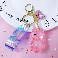 ยูนิคอร์นเด็ก Keychain Lady จี้ DIY การ์ตูนโปร่งใสอะคริลิคพวงกุญแจสีเปลี่ยนเข็มขัดที่มีสีสันกระเป๋าพวงกุญแจจี้แฟชั่น