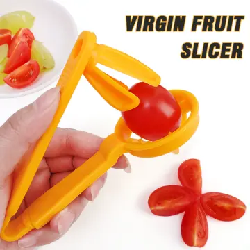 1pc Tomato Slicer Cutter Grape Tools Cherry Kitchen Pizza Fruit Splitter,  Small Tomatoes Accessories Manual Cut Gadget