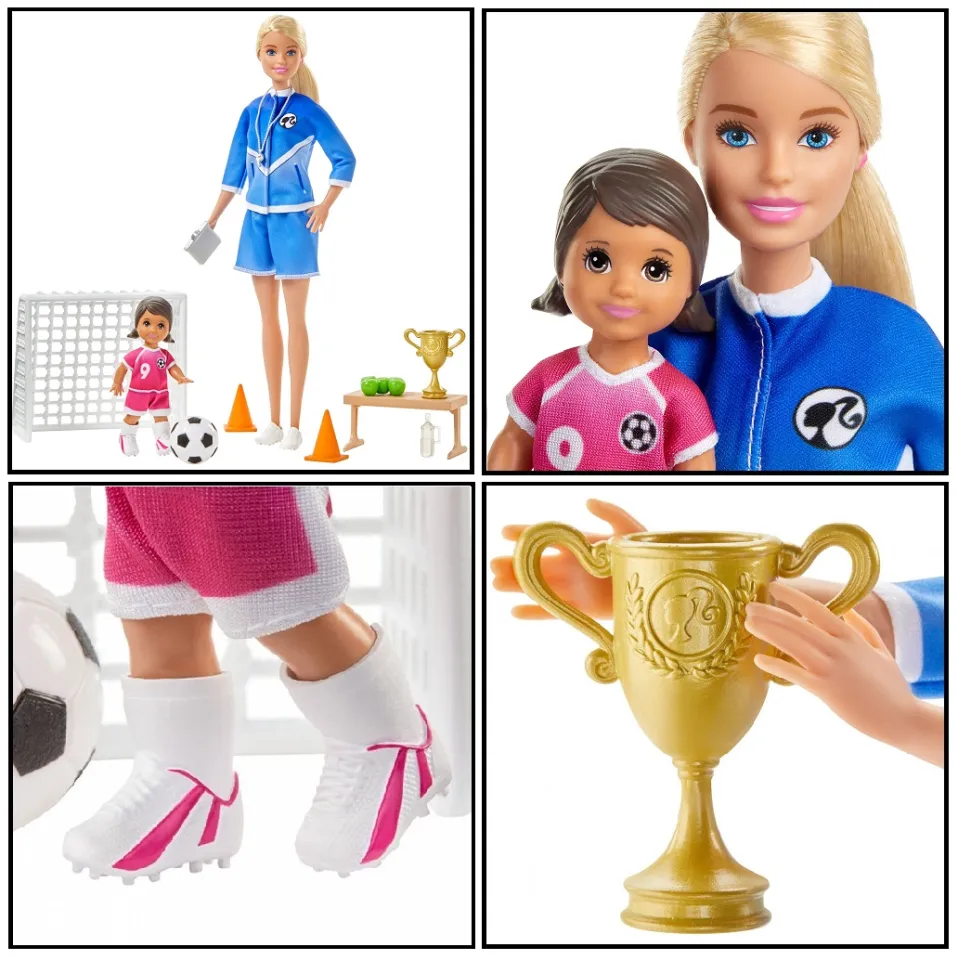 Barbie soccer coach online playset