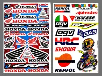 สติ๊กเกอร์แต่งรถ Honda HRC AGV RESOL Team สีฟ้า รถมอเตอร์ไซค์ บิ๊กไบค์ รถซิ่ง สติ๊กเกอร์ติดกระจก แต่งรถรถยนต์ รถกระบะ ติดหมวกกันน็อค จำนวน 2 แผ่น