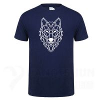 Geometric Wolf Printed T-Shirt Creative Design Abstract Line Animal T Shirts Minimalist Cartoon Tshirt Boutique Casual Tops Tee