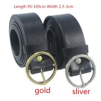 Fashion Women Pin Buckle Round Metal Circle Belts PU Fashion All-Match Belt tops women