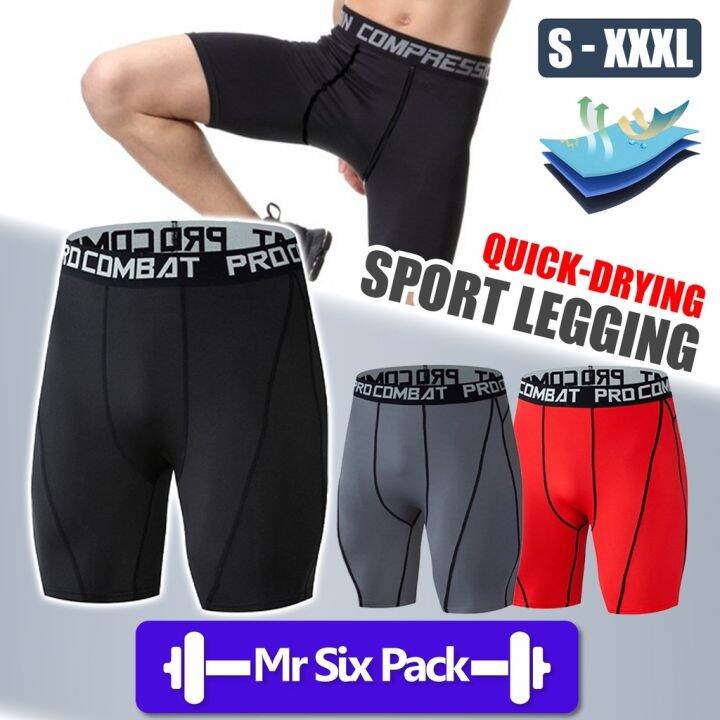 codff51906at-men-compression-fitness-shorts-quick-dry-legging-tights-gym-short-slim-fit-elastic-seluar-pendek-sukan