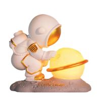 Astronaut Night Light Victory Salute Spaceman Resin Sculpture Living Room Children Bedroom Bedside Table Lamp Decor