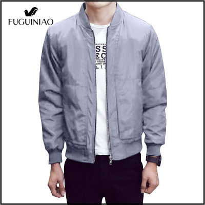 Fuguiniao 2021 แฟชั่นเสื้อแจ็คเก็ตบอมเบอร์ผู้ชายFour Seasonsเสื้อแจ็คเก็ตลำลองSlim Jacket