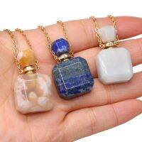 【cw】 Charms Diffuser Pendant Necklce Ashes Vial Stone Perfume Bottle Necklace for Jewelry 18x30mm ！