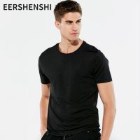 EERSHENSHI เสื้อยืดผู้ชายแขนสั้นผู้ชายสีทึบแขนสั้นแขนสั้นราคาถูก