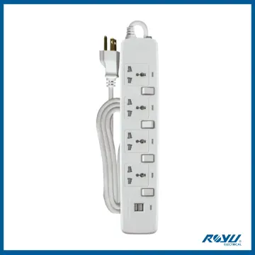 ROYU 4 Gang Universal Extension Cord with One Master Swtich