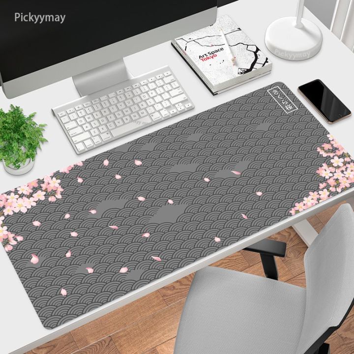 แผ่นรองเมาส์-sakura-ญี่ปุ่น-แผ่นรองโต๊ะคอมพิวเตอร์สำนักงาน-แป้นพิมพ์โต๊ะ-แผ่นรองเมาส์สีดำ-แผ่นรองเมาส์-พรมกันลื่น