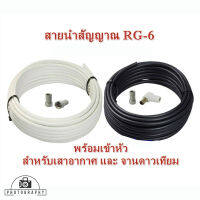 สาย RG6 Coaxial แบ่งขาย จั๊มหัว สายจานดาวเทียม สายทีวี