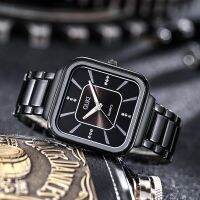 Square Mens Watch Stainless Steel Watch Strap For Man Luxury Top Brand 2023 Business Quartz Wristwatches Reloj Hombre